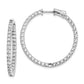 Sterling Silver Shimmer Rhodium-Plated 70 Stone 2mm Cz In And Out Round Hinged Hoop Earrings