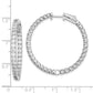 Sterling Silver Shimmer Rhodium-Plated 68 Stone 2.25mm Cz In And Out Round Hinged Hoop Earrings