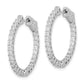 Sterling Silver Shimmer Rhodium-Plated 52 Stone 2mm Cz In And Out Round Hinged Hoop Earrings