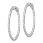 Sterling Silver Shimmer Rhodium-Plated 96 Stone 1.7mm Cz In And Out Round Hinged Hoop Earrings