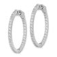 Sterling Silver Shimmer Rhodium-Plated 66 Stone 2.0mm Cz In And Out Round Hinged Hoop Earrings