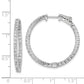 Sterling Silver Shimmer Rhodium-Plated 66 Stone 2.0mm Cz In And Out Round Hinged Hoop Earrings