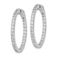 Sterling Silver Shimmer Rhodium-Plated 60 Stone 2.25mm Cz In And Out Round Hinged Hoop Earrings