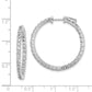 Sterling Silver Shimmer Rhodium-Plated 60 Stone 2.25mm Cz In And Out Round Hinged Hoop Earrings