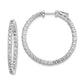 Sterling Silver Shimmer Rhodium-Plated 60 Stone 2.25mm Cz In And Out Round Hinged Hoop Earrings