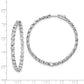 Sterling Silver Shimmer Rhodium-Plated 54 Stone 3.5mm Cz In And Out Round Hinged Hoop Earrings