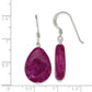 Sterling Silver Polished Pink Cracked Aventurine Teardrop Dangle Earrings