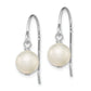 Sterling Silver Rhodium-Plated Polished White 7-8mm Freshwater Cultured Pearl Dangle Earrings