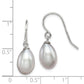 Sterling Silver Rhodium-Plated Polished 8-9mm Grey Freshwater Cultured Pearl Dangle Earrings