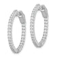 Sterling Silver Shimmer Rhodium-Plated 60 Stone 1.5mm Cz In And Out Round Hinged Hoop Earrings