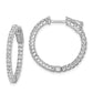 Sterling Silver Shimmer Rhodium-Plated 60 Stone 1.5mm Cz In And Out Round Hinged Hoop Earrings