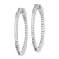 Sterling Silver Shimmer Rhodium-Plated 94 Stone 1.5mm Cz In And Out Round Hinged Hoop Earrings