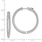 Sterling Silver Shimmer Rhodium-Plated 94 Stone 1.5mm Cz In And Out Round Hinged Hoop Earrings