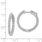 Sterling Silver Shimmer Rhodium-Plated 50 Stone 1.7mm Cz In And Out Round Hinged Hoop Earrings