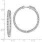 Sterling Silver Shimmer Rhodium-Plated 80 Stone 1.75mm Cz In And Out Round Hinged Hoop Earrings