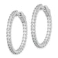 Sterling Silver Shimmer Rhodium-Plated 60 Stone 2mm Cz In And Out Round Hinged Hoop Earrings