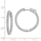 Sterling Silver Shimmer Rhodium-Plated 60 Stone 2mm Cz In And Out Round Hinged Hoop Earrings