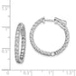 Sterling Silver Shimmer Rhodium-Plated 44 Stone 2.1mm Cz In And Out Round Hinged Hoop Earrings