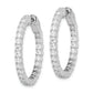 Sterling Silver Shimmer Rhodium-Plated 50 Stone 2.1mm Cz In And Out Round Hinged Hoop Earrings