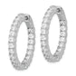 Sterling Silver Shimmer Rhodium-Plated 42 Stone 2.5mm Cz In And Out Round Hinged Hoop Earrings