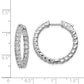 Sterling Silver Shimmer Rhodium-Plated 42 Stone 2.5mm Cz In And Out Round Hinged Hoop Earrings