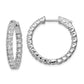 Sterling Silver Shimmer Rhodium-Plated 42 Stone 2.5mm Cz In And Out Round Hinged Hoop Earrings