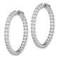 Sterling Silver Shimmer Rhodium-Plated 62 Stone 2.5mm Cz In And Out Round Hinged Hoop Earrings