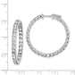 Sterling Silver Shimmer Rhodium-Plated 52 Stone 3.0mm Cz In And Out Round Hinged Hoop Earrings