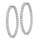 Sterling Silver Shimmer Rhodium-Plated 78 Stone 3.0mm Cz In And Out Round Hinged Hoop Earrings