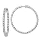 Sterling Silver Shimmer Rhodium-Plated 78 Stone 3.0mm Cz In And Out Round Hinged Hoop Earrings