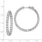 Sterling Silver Shimmer Rhodium-Plated 52 Stone 3.5mm Cz In And Out Round Hinged Hoop Earrings