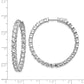 Sterling Silver Shimmer Rhodium-Plated 50 Stone 3.75mm Cz In And Out Round Hinged Hoop Earrings