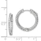 Sterling Silver Shimmer Rhodium-Plated 46 Stone 1.7mm Cz In And Out Round Hinged Hoop Earrings