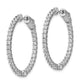 Sterling Silver Shimmer Rhodium-Plated 64 Stone 2mm Cz In And Out Round Hinged Hoop Earrings