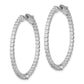 Sterling Silver Shimmer Rhodium-Plated 78 Stone 2mm Cz In And Out Round Hinged Hoop Earrings