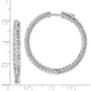 Sterling Silver Shimmer Rhodium-Plated 78 Stone 2mm Cz In And Out Round Hinged Hoop Earrings