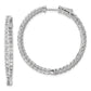 Sterling Silver Shimmer Rhodium-Plated 78 Stone 2mm Cz In And Out Round Hinged Hoop Earrings