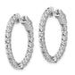 Sterling Silver Shimmer Rhodium-Plated 44 Stone 2.5mm Cz In And Out Round Hinged Hoop Earrings