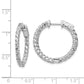 Sterling Silver Shimmer Rhodium-Plated 44 Stone 2.5mm Cz In And Out Round Hinged Hoop Earrings