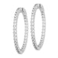 Sterling Silver Shimmer Rhodium-Plated 66 Stone 2.5mm Cz In And Out Round Hinged Hoop Earrings