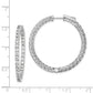 Sterling Silver Shimmer Rhodium-Plated 66 Stone 2.5mm Cz In And Out Round Hinged Hoop Earrings