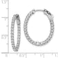 Sterling Silver Shimmer Rhodium-Plated 50 Stone 2mm Cz In And Out Oval Hinged Hoop Earrings