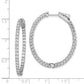 Sterling Silver Shimmer Rhodium-Plated 76 Stone 2mm Cz In And Out Oval Hinged Hoop Earrings