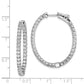 Sterling Silver Shimmer Rhodium-Plated 66 Stone 2.0mm Cz In And Out Oval Hinged Hoop Earrings