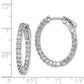 Sterling Silver Shimmer Rhodium-Plated 44 Stone 2.3mm Cz In And Out Oval Hinged Hoop Earrings