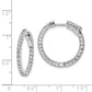 Sterling Silver Shimmer Rhodium-Plated 50 Stone 1.7mm Cz In And Out Round Hinged Hoop Earrings