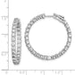 Sterling Silver Shimmer Rhodium-Plated 50 Stone 3mm Cz In And Out Round Hinged Hoop Earrings