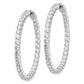 Sterling Silver Shimmer Rhodium-Plated 70 Stone 3mm Cz In And Out Round Hinged Hoop Earrings