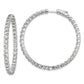 Sterling Silver Shimmer Rhodium-Plated 70 Stone 3mm Cz In And Out Round Hinged Hoop Earrings