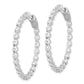 Sterling Silver Shimmer Rhodium-Plated 46 Stone 2.75mm Cz In And Out Round Hinged Hoop Earrings